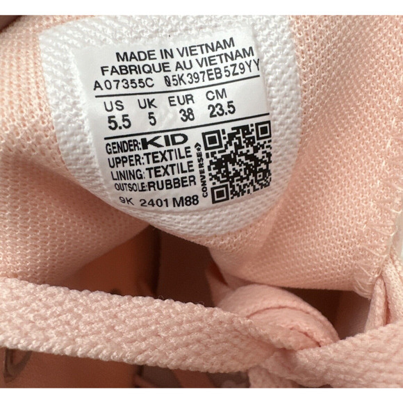 Converse CTAS HI Soft Peach/White Size Kids 5.5 butterflies Casual Shoes A07355C - Picture 8 of 11